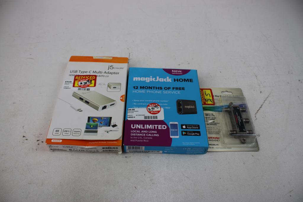 Data & Video Cable Tester, Multi-Adapter, Video Recorder System, And More, 7 Pieces