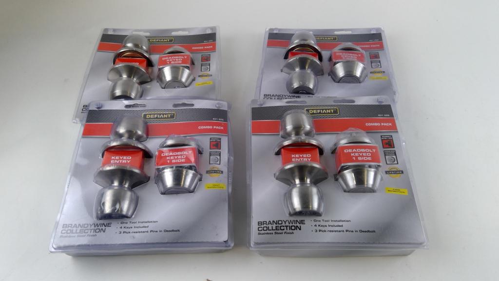 Defiant Doorknob Sets 4 Pieces