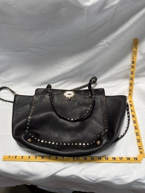 Valentino Black Leather Studded Bag - Doublechecked By Entrupy