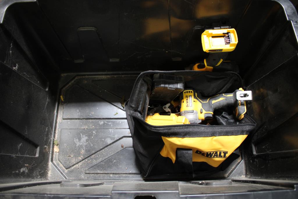 Dewalt 1/2" Mixer/Drill, 1/4" Impact Driver, Drill Bits, And More In Storage Tote