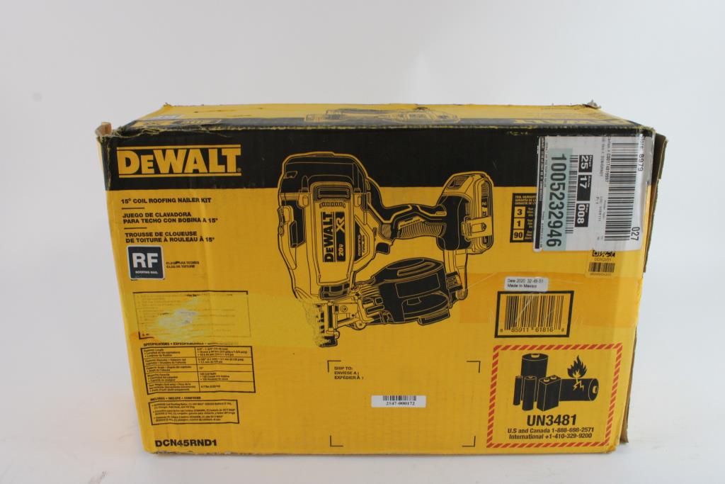 DeWalt 15 Gauge Coil Roofing Nailer Kit Property Room
