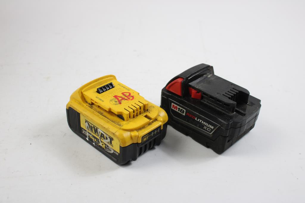 Dewalt And Milwaukee Batteries, 2 Piecs | Property Room