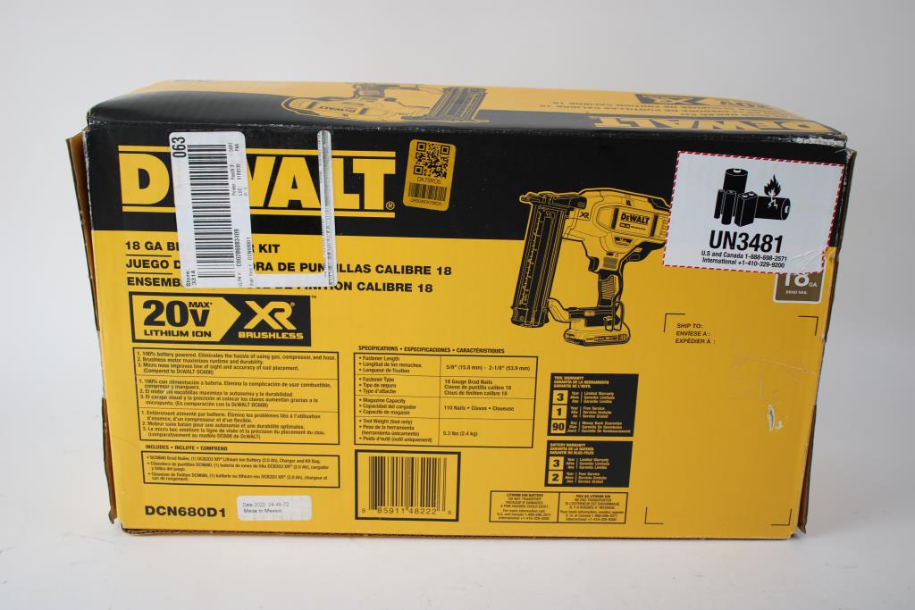 DeWalt Brad Nailer Kit Property Room