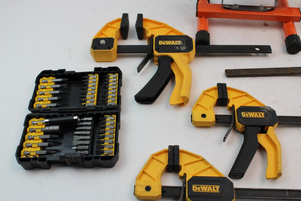 Dewalt Clamps, Assorted Bit Sets, & More; 5+ Pieces Property Room
