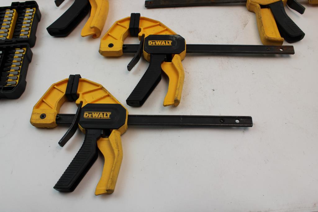 Dewalt Clamps, Assorted Bit Sets, & More; 5+ Pieces Property Room