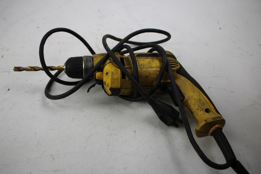 Dewalt Corded Drill, Drill Bits, Durofix Battery Charger, 4 Pieces