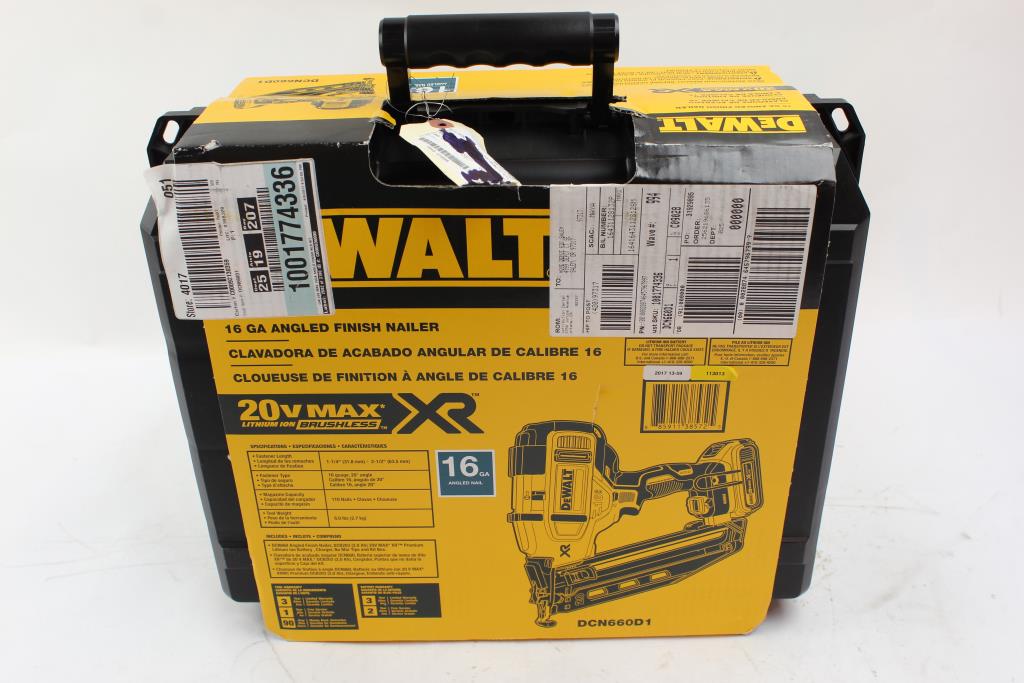 Dewalt Cordless 20v 16GA Angled Finish Nailer Property Room
