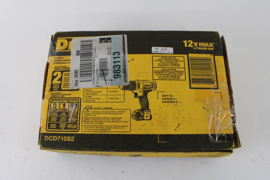 DeWalt, Cordless Drill/driver, 2 Batteries And Charger Property Room DeWalt, Cordless Drill/driver, 2 Batteries And Charger Property Room
