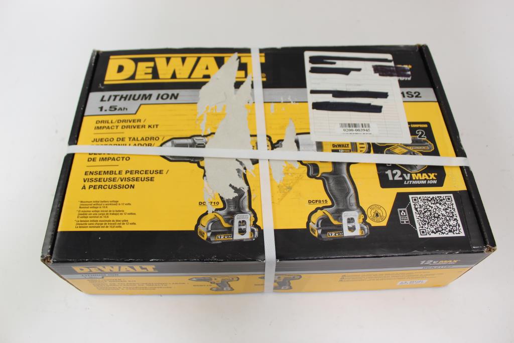 DeWalt DCK211S2 Lithium Ion Drill Driver, Impact Driver Kit | Property Room