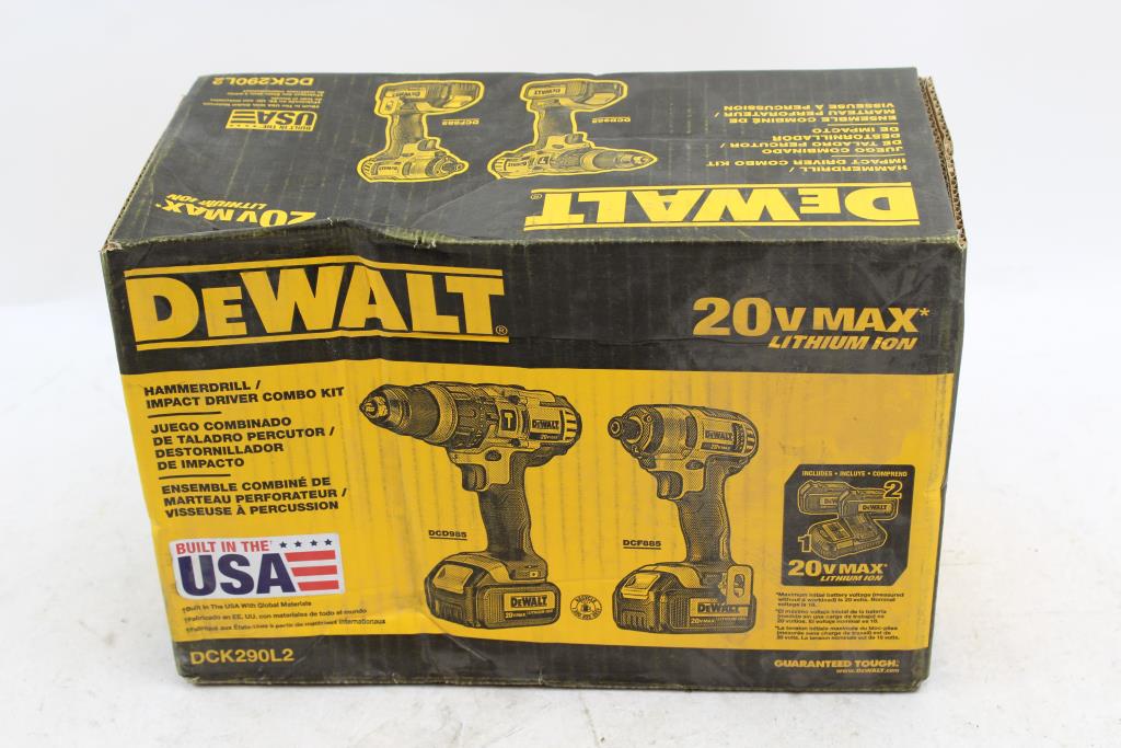 DeWalt DCK290L2 Hammerdrill & Impact Wrench Combo Kit Property Room
