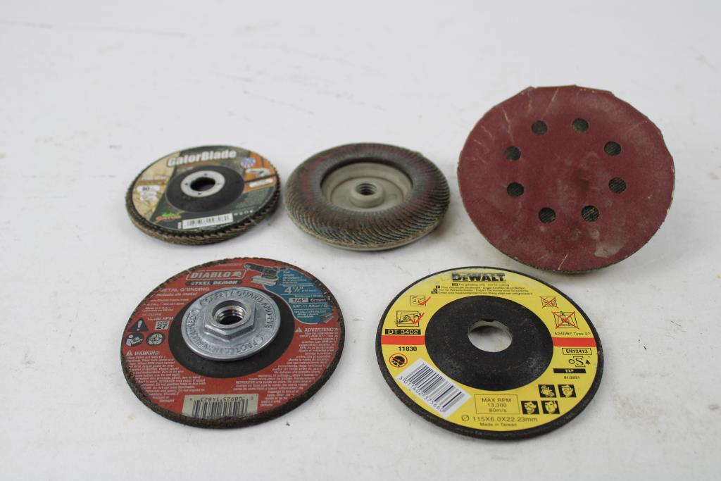 Dewalt Drill Bits, Diablo, GatorBlade Grinding Wheels, Backer Pad,  7 Pieces