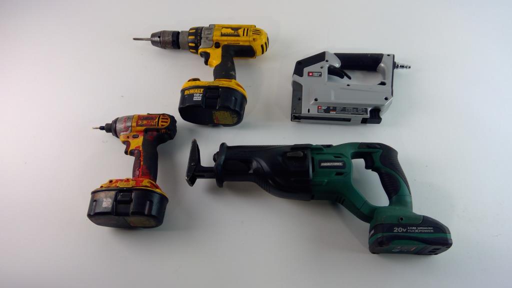 DeWalt Drills, Porter Cable Staple Gun, And Mmasterforce Reciprocating