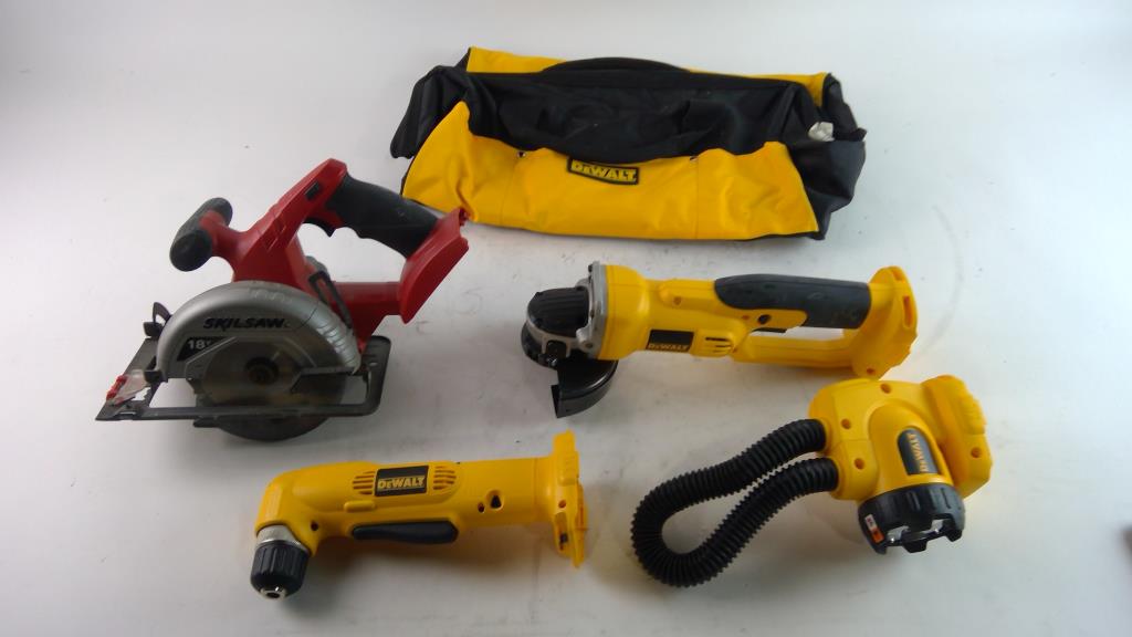 DeWalt Grinder, SkilSaw Circular Saw & More Tools/Accessories, 5 Pieces Property Room