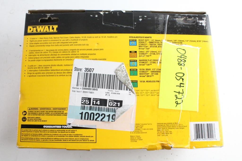 DeWalt Heavy Duty Electric Nailer/ Stapler Property Room