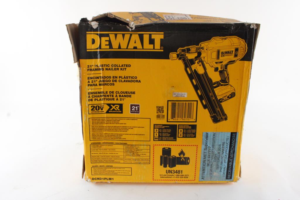 DeWalt Plastic Collated Framing Nailer Kit Property Room