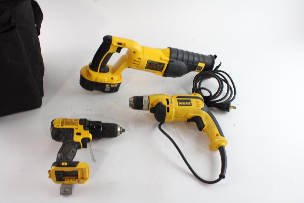 DeWalt Saw And Drills, 3 Pieces Property Room