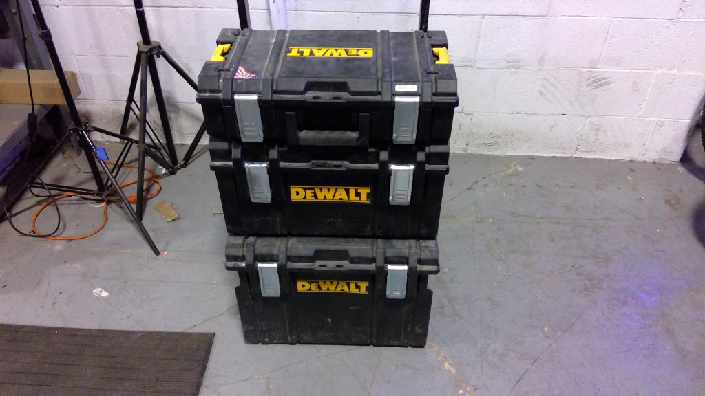 DeWalt Stacking Toolboxes With Tools