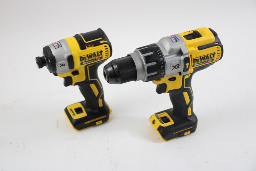 Dewalt Tool Bag With Hammer Drill/ Drill Driver, Impact Driver, Battery Pack And Battery Charger