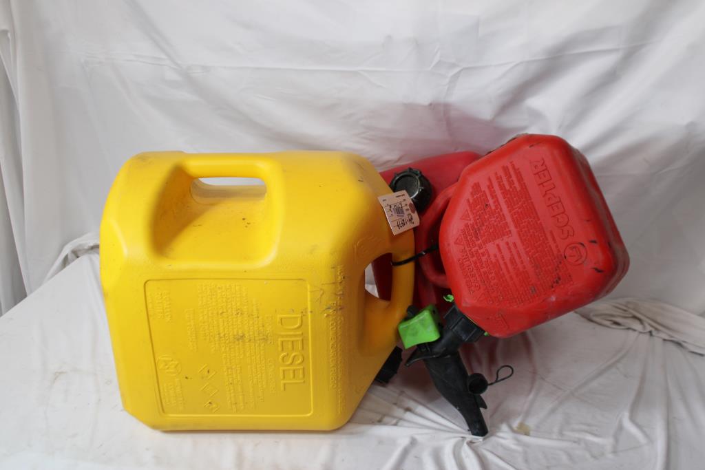 Diesel And Gasoline Cans, 3 Pieces
