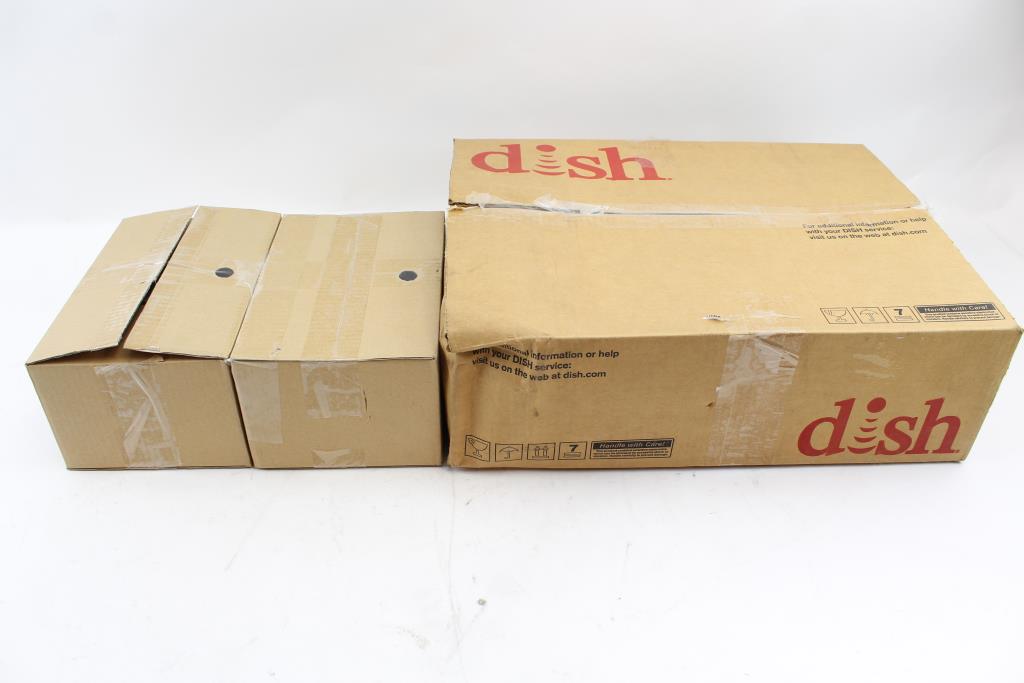 Dish Network Receiver With Accessories And Integrated LNBF Units, 3