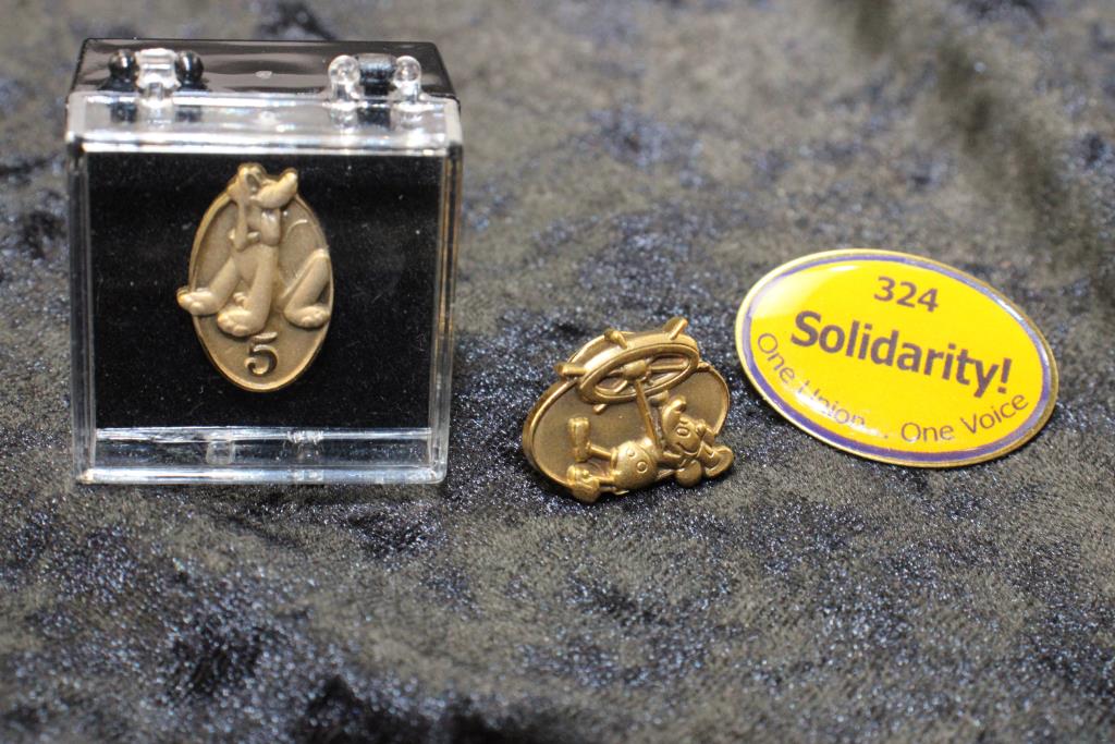 Disney Cast Member Award Lapel Pins And More, Lot Of 3 Property Room