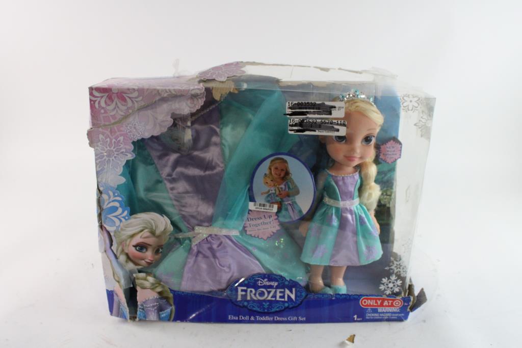 Disney Frozen Elsa Doll & Toddler Dress Gift Set Property Room