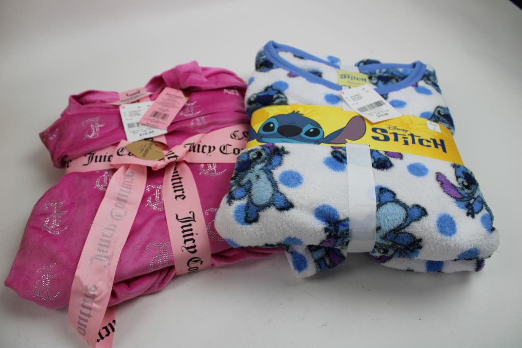 Disney Stitch Pajama Set, Juicy Couture Pajama Set, Stitch Pajama Pants, Small, 3 Pieces