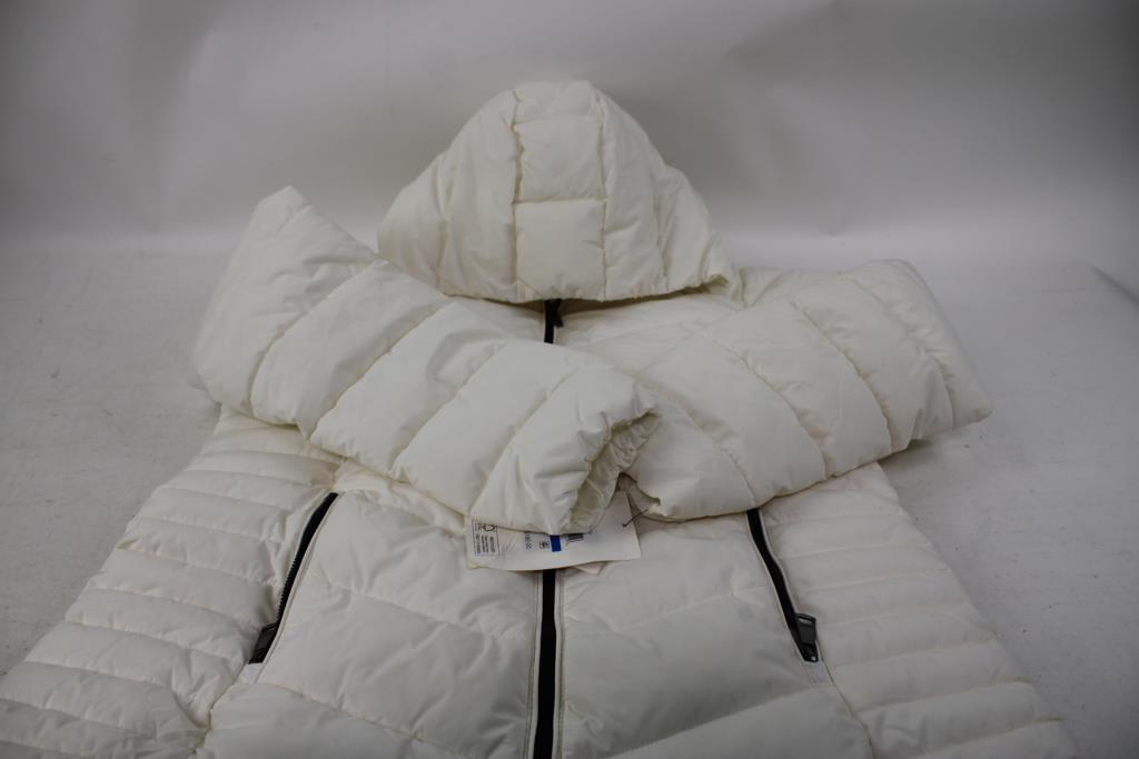 DKNY Lightweight Puffer Jacket, Ivory, Size XL