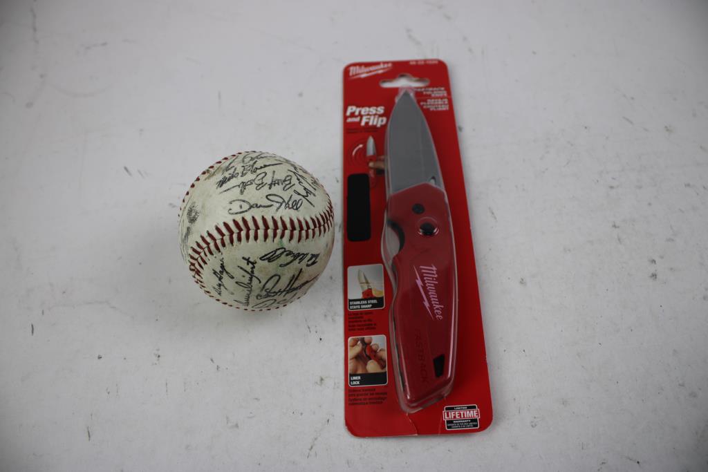 Donruss, Score, And More Baseball Cards, Signed Baseball, Milwaukee Knife, 40+ Pieces