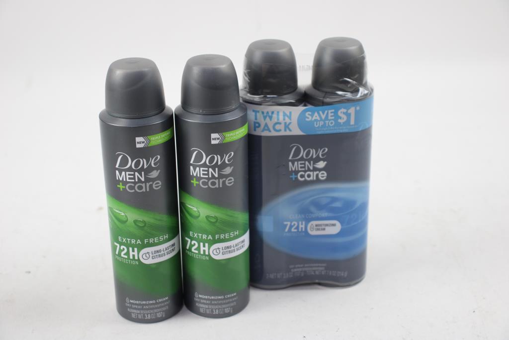 Dove Body Wash, Men+Care Deoderant Spray, 5 Pieces