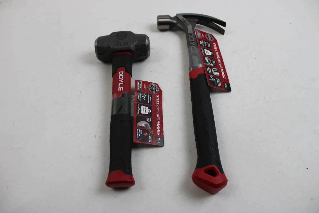 Doyle 3 Lb Steel Drilling Hammer, And 16 Oz Steel Nailing Hammer