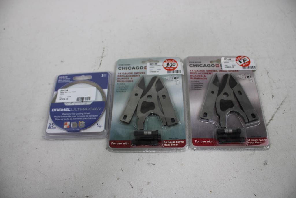 Dremel, Hart, Chicago Electric Swivel Blades, Saw Blades, Grinding Wheels, 7 Pieces