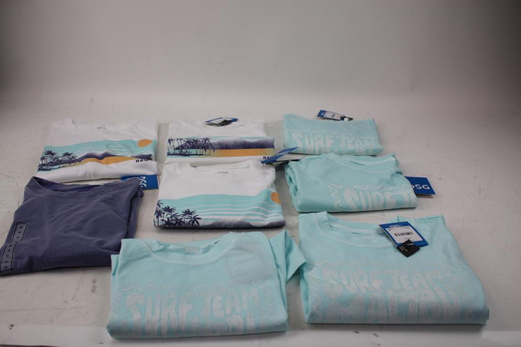 DSG Girls' Cotton Graphic Tee Medium & Large 8 Pieces