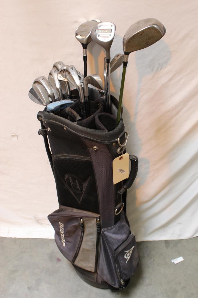 Dunlop Golf Bag With Clubs, 13 Pieces Property Room