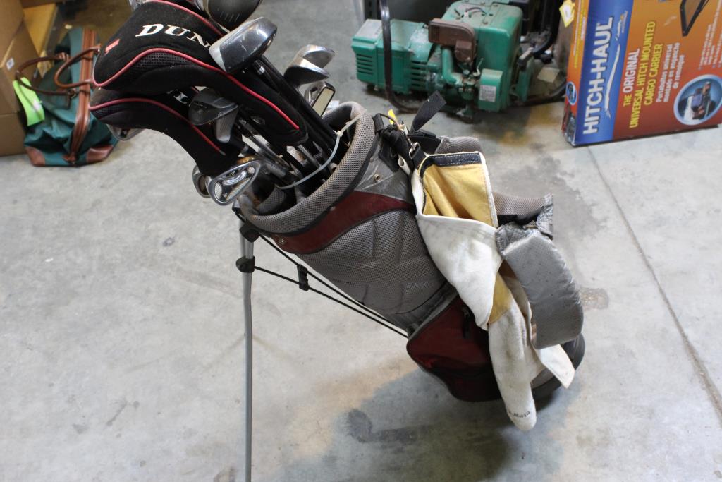 Dunlop Golf Bag With Clubs, 18 Pieces Property Room
