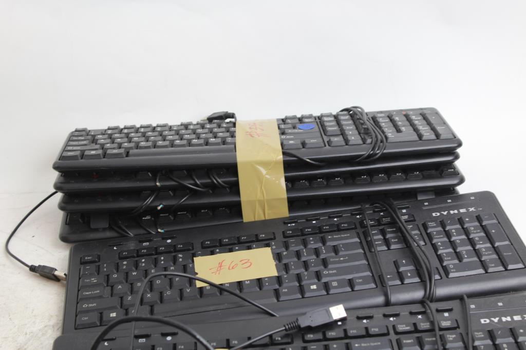 Dynex, Dell, & More Corded Keyboards; 5+ Pieces Property Room
