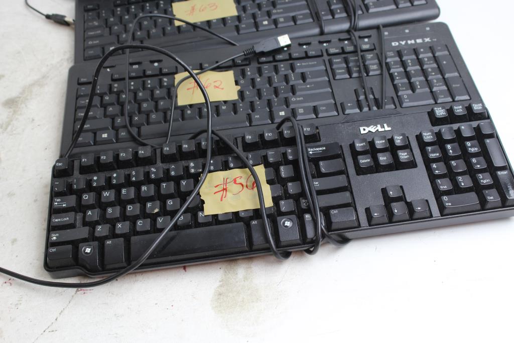 Dynex, Dell, & More Corded Keyboards; 5+ Pieces Property Room