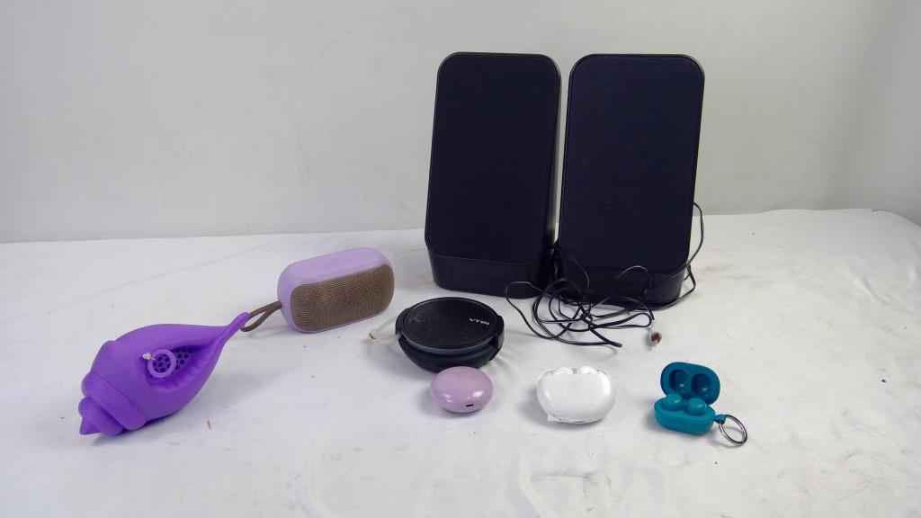 Earbuds, Speakers, Conch Shell Decision Maker, 8 Pieces