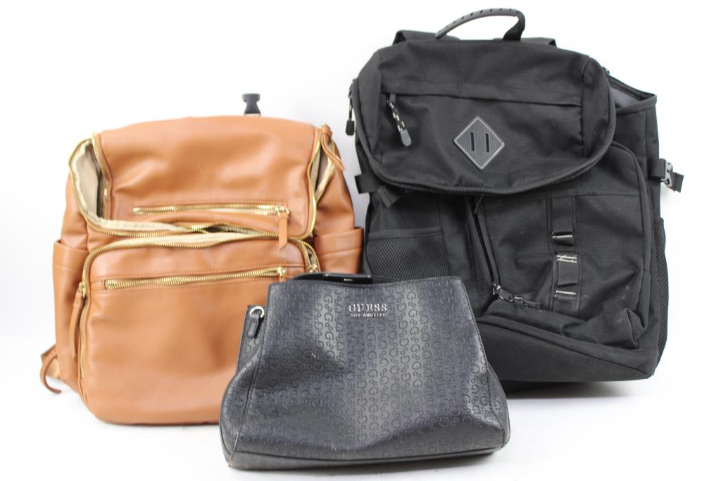 EastSport Backpack, Leather Fashion Backpack, And Guess Handbag, 3 Pieces