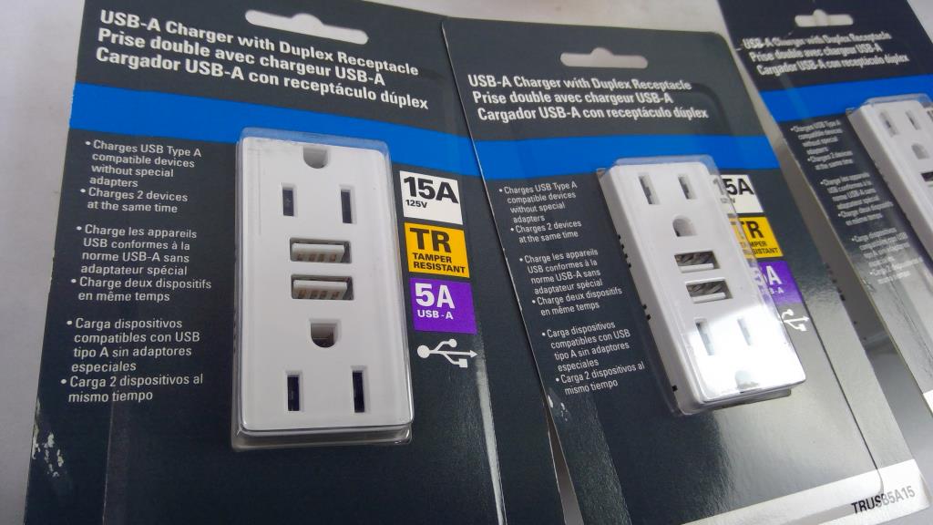 Duple A Type Eaton 15-Amp 125V USB Dual Type A Duplex Receptacle, 4 Pieces ...