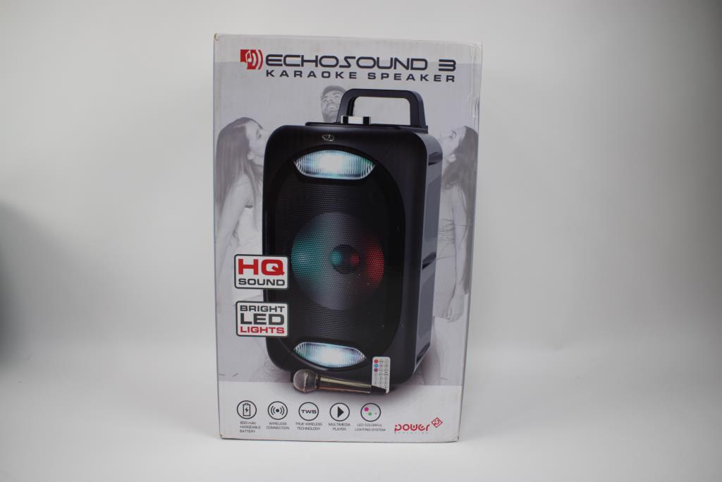 Echosound 3 Karaoke Speaker, Bright Led Lights