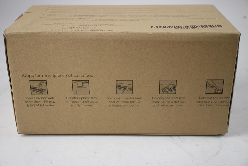 Ecozoi Stainless Steel Ice Cube Trays, 2 Pack With Stainless Steel