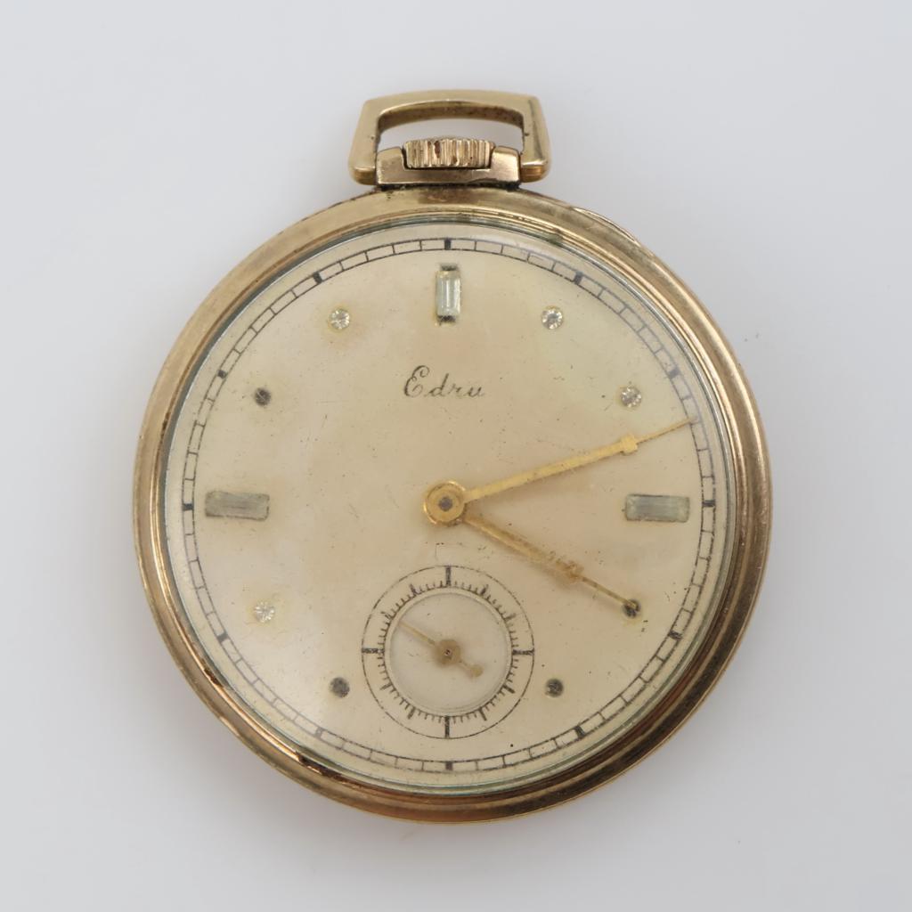 Edru 10kt RGP Pocket Watch
