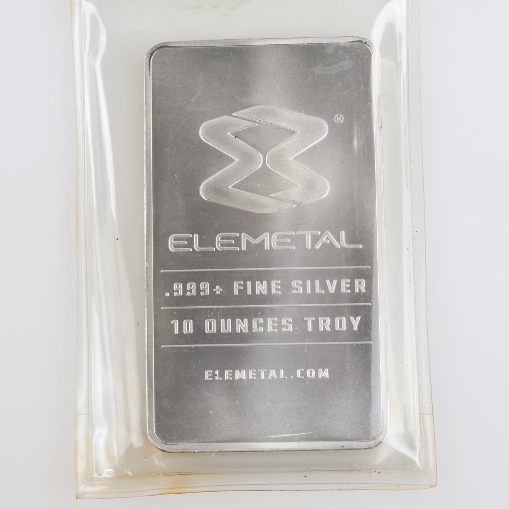 Elemental Fine Silver 10 Troy Oz Bar