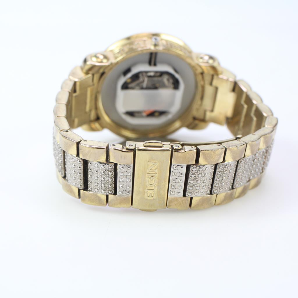 elgin iced out watch