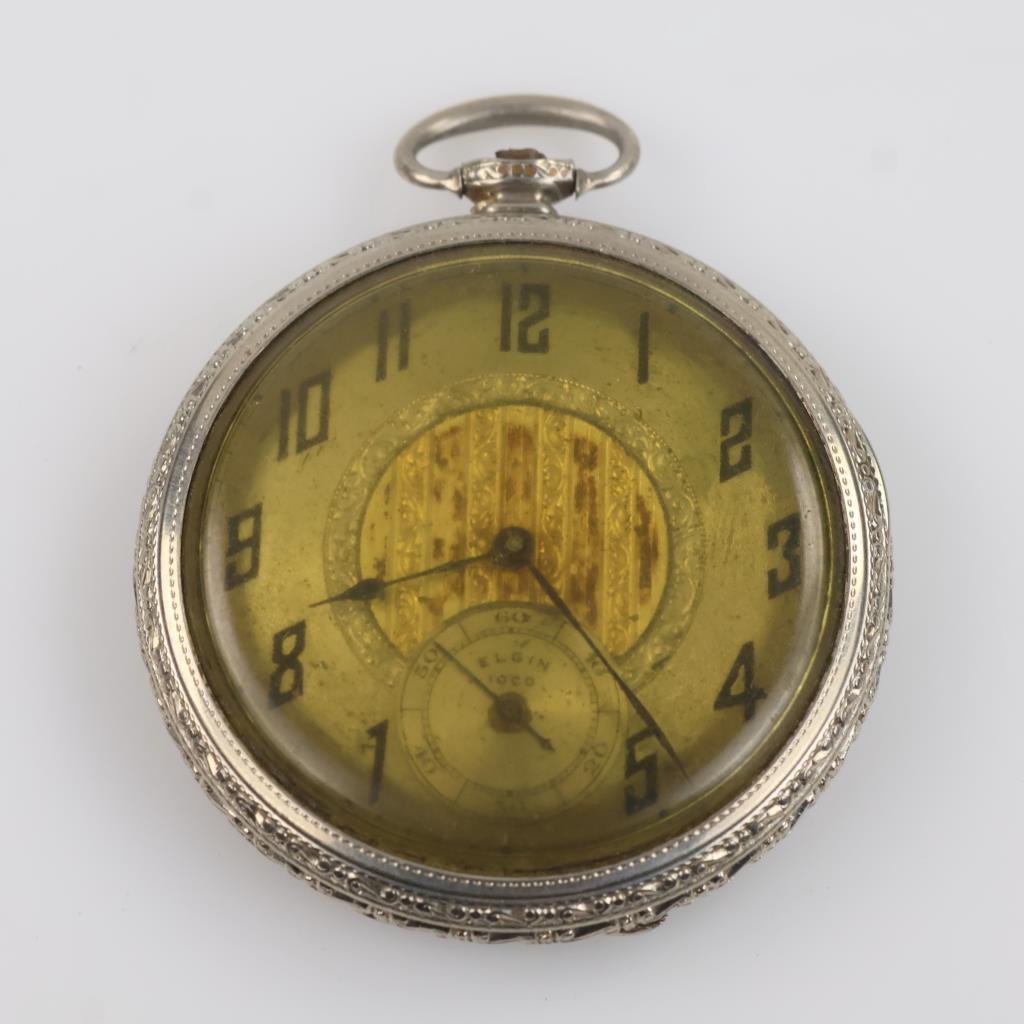 Elgin National Watch Co. 14kt White GF Case Pocket Watch
