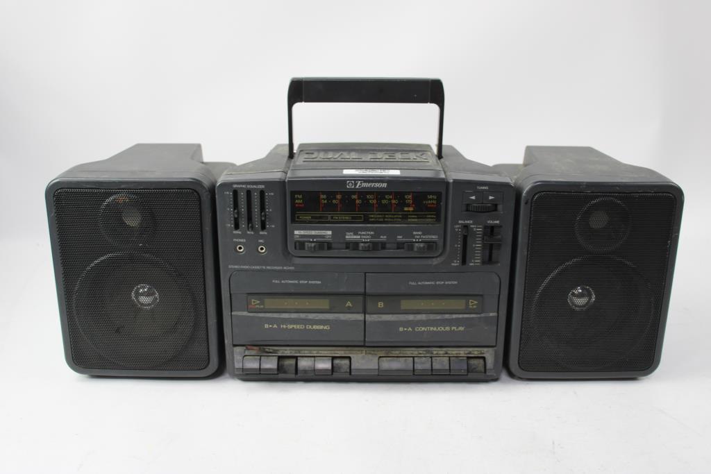 Emerson Stereo Radio Cassette Recorder, And Radioshack Desktop Cassette Recorder