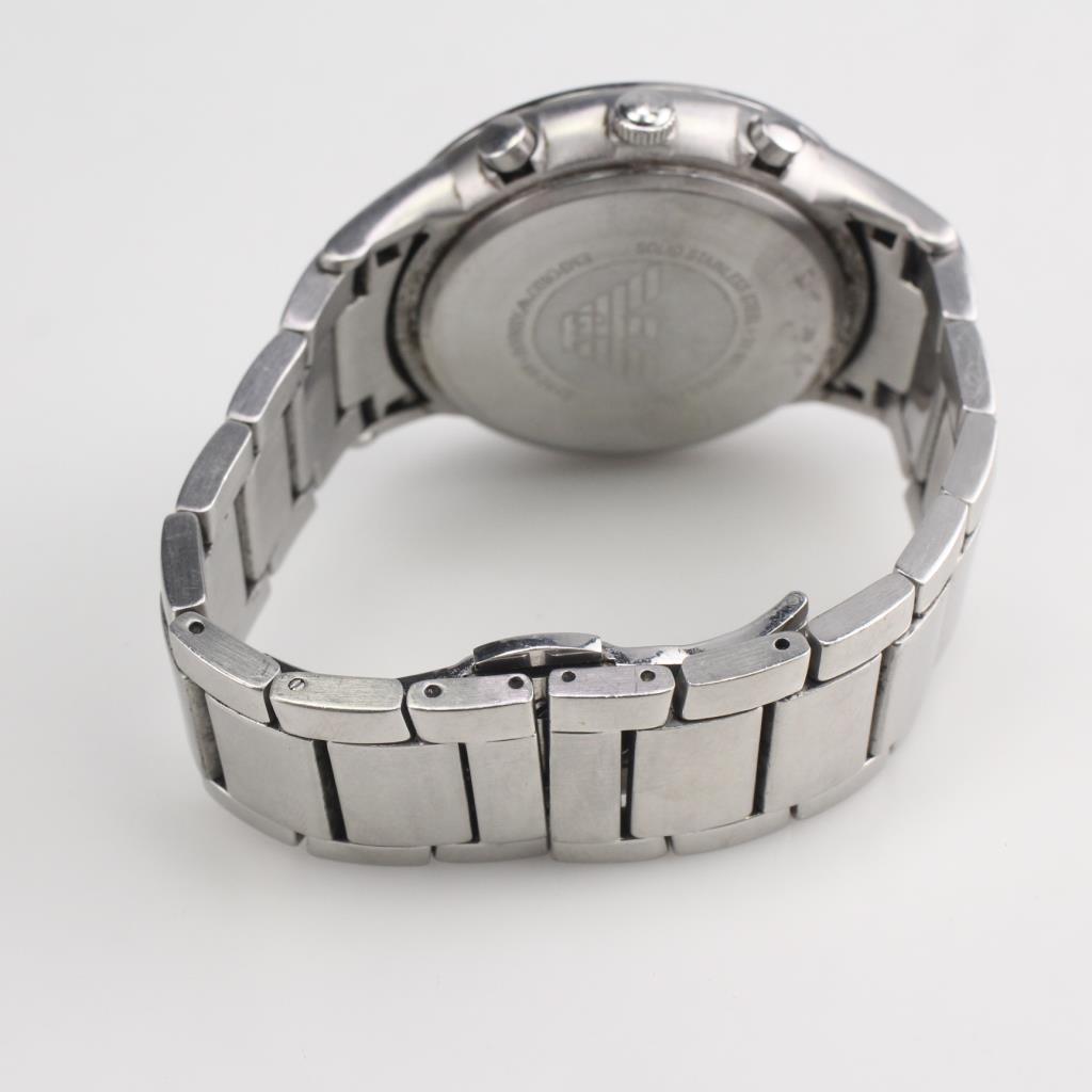 Emporio Armani Renato Chronograph Quartz Silver Dial Two Tone Steel Strap Watch For Men - AR11076