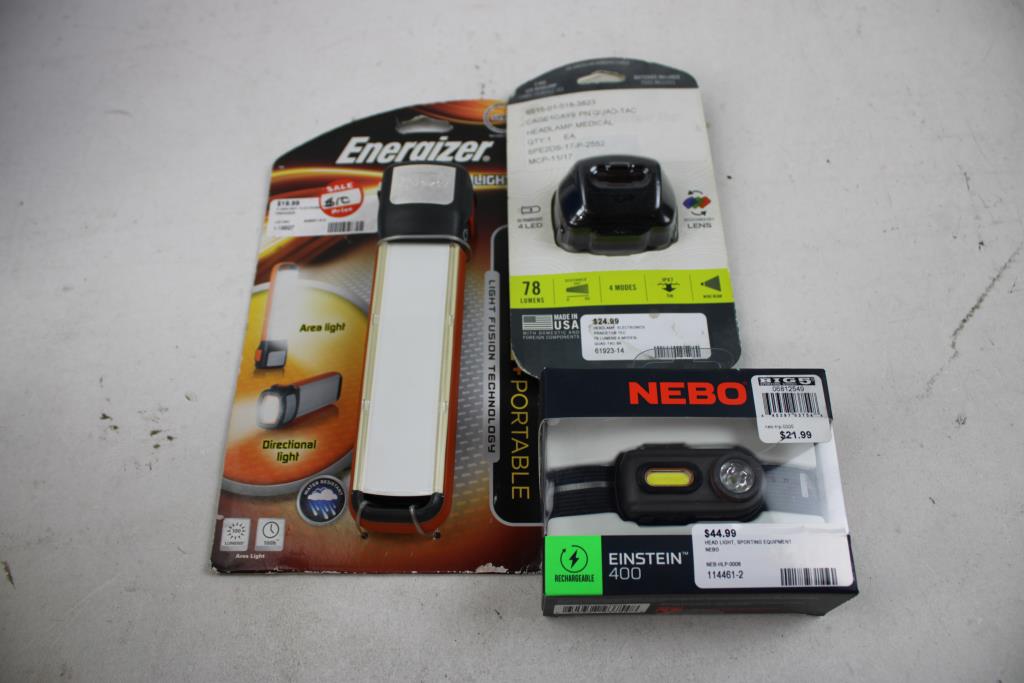Energizer, AutoCraft, Nebo, Trilliant Flood Lamps, Headlamps, 5 Pieces