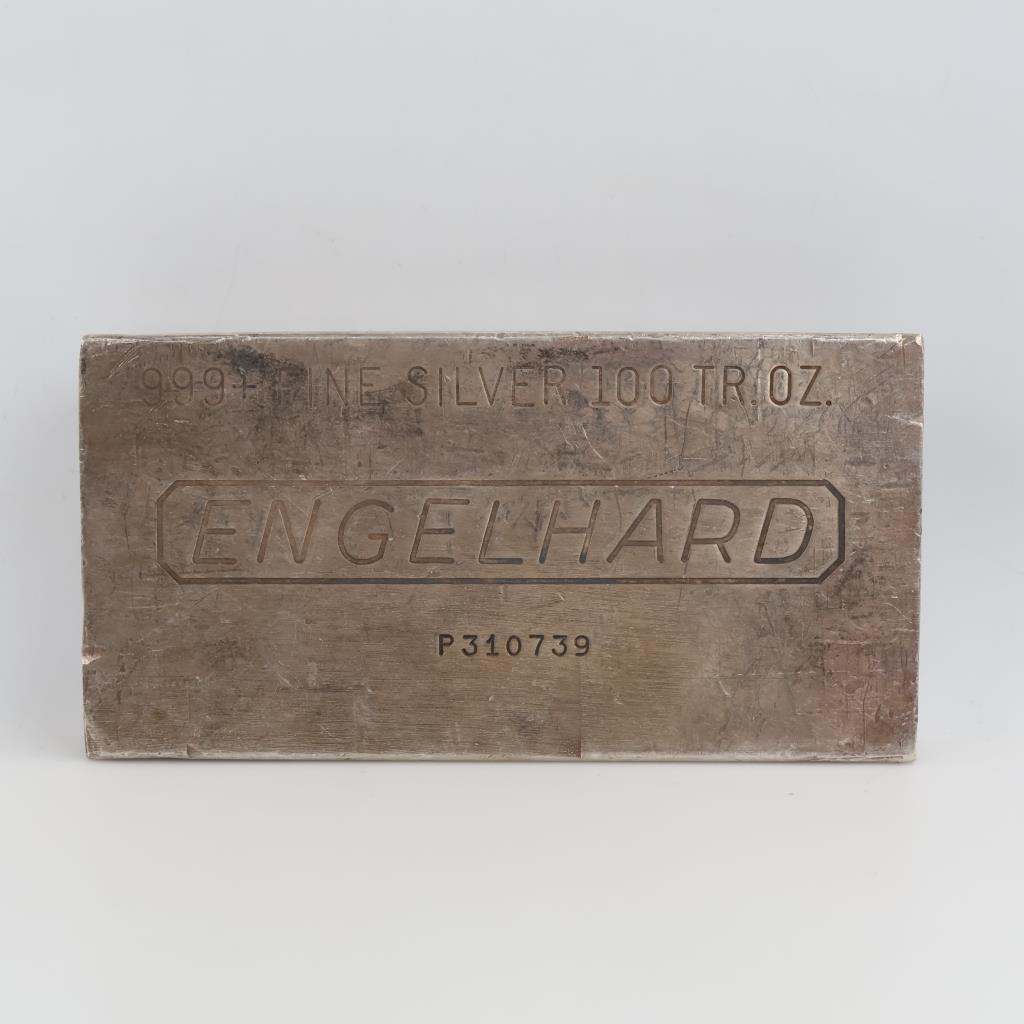 Engelhard Fine Silver 100 Troy Oz Bar